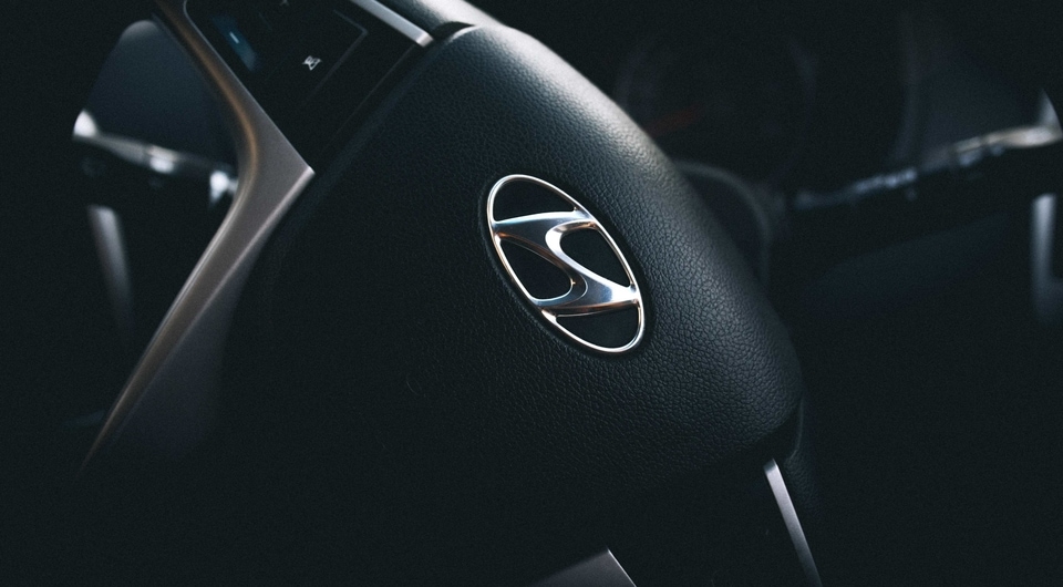Hyundai car steering wheel.
