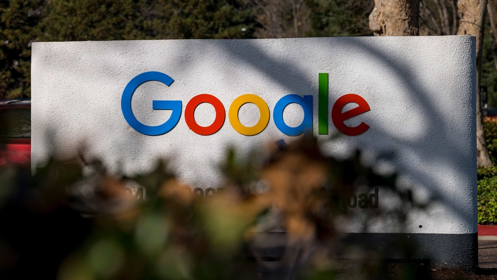 Signage at an entrance to a building on the Google campus in Mountain View, California, U.S., on Wednesday, Dec. 16, 2020. 