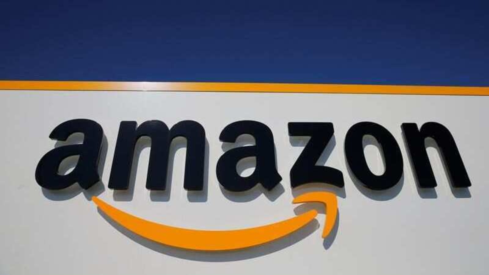The logo of Amazon is seen at the company logistics center in Lauwin-Planque, northern France, April 22, 2020.  REUTERS/Pascal Rossignol/File Photo