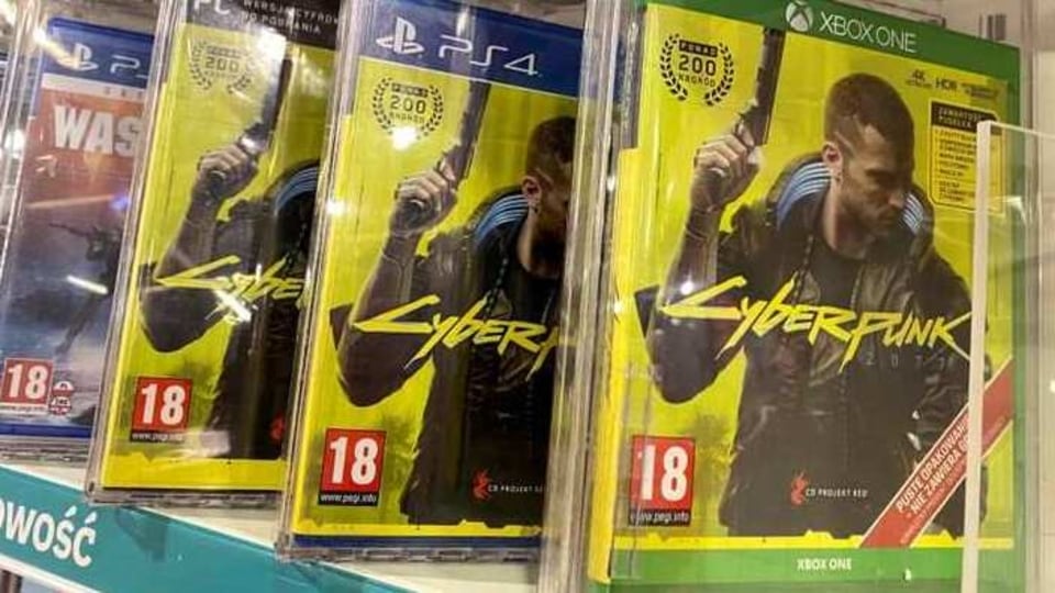 FILE PHOTO: Boxes with CD Projekt's game Cyberpunk 2077 are displayed in Warsaw, Poland, Dec. 14, 2020. REUTERS/Kacper Pempel/File Photo