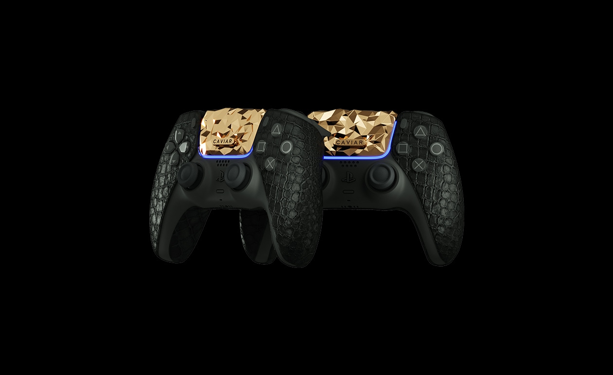 Mind-blowing GOLD PS5 with crocodile leather controller goes on
