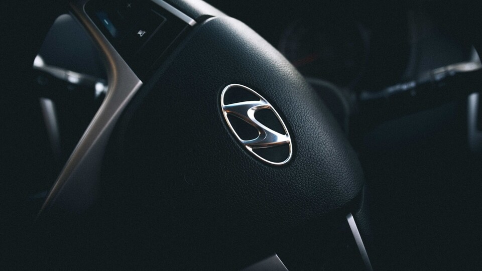 Hyundai car steering wheel.