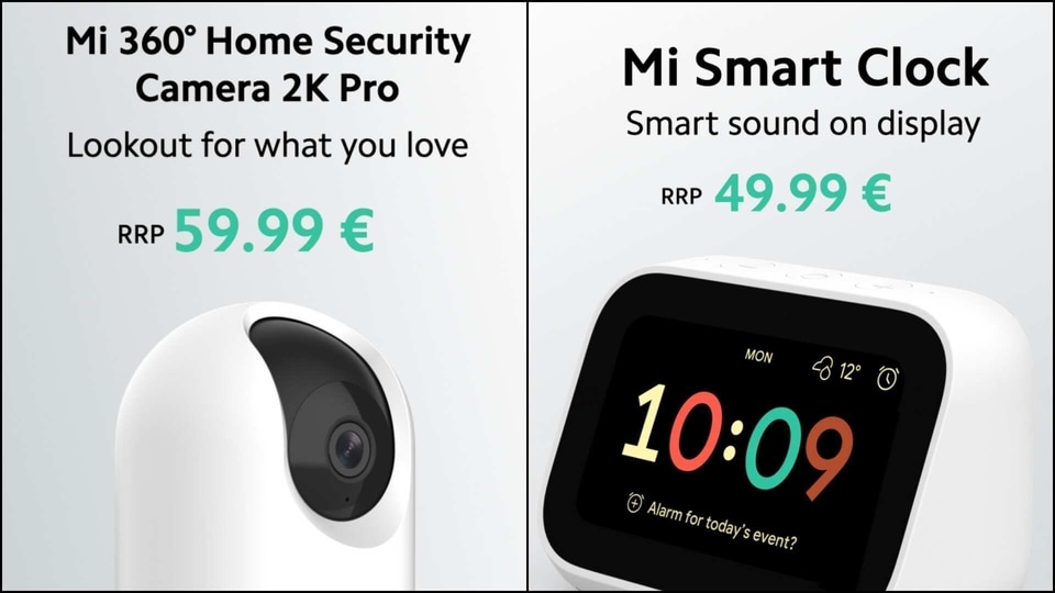 Mi 360 Home Security Camera 2K Pro and Mi Smart Clock.