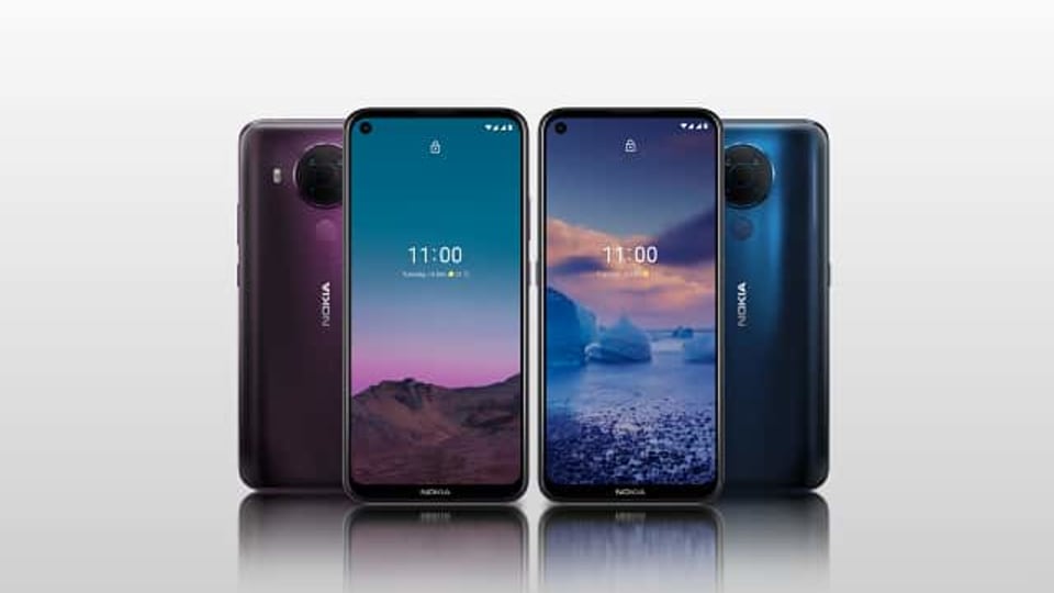 The Nokia 5.4 comes in two colour options of Polar Night and Dusk. It has a punch-hole design with a rear fingerprint sensor, and a dedicated Google Assistant button as well.