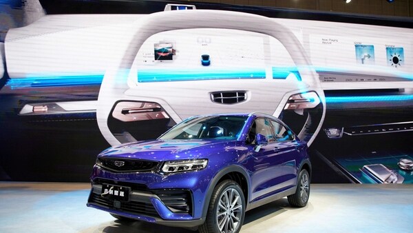 FILE PHOTO: A Geely Xingyue Coupe SUV is seen displayed at the second media day for the Shanghai auto show in Shanghai, China April 17, 2019. REUTERS/Aly Song/File Photo