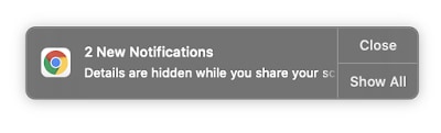 Mute notifications while screen sharing. Mute notifications while screen sharing.