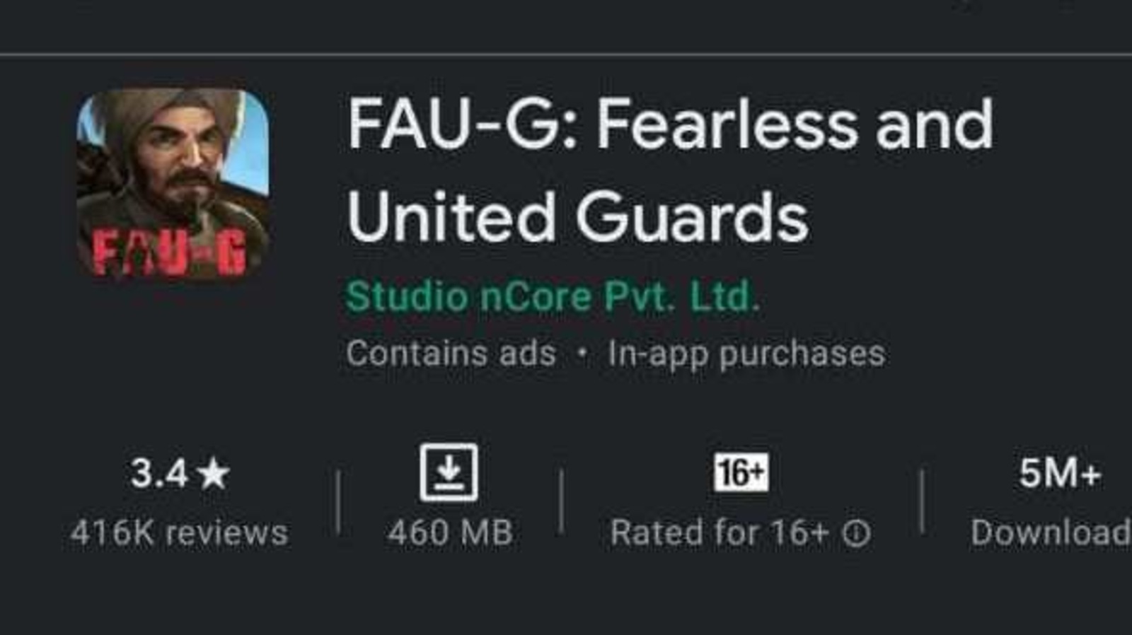 PUBG Mobile rival FAUG downloads cross 5 million on Google Play store;  sitting right at the top as a free game app