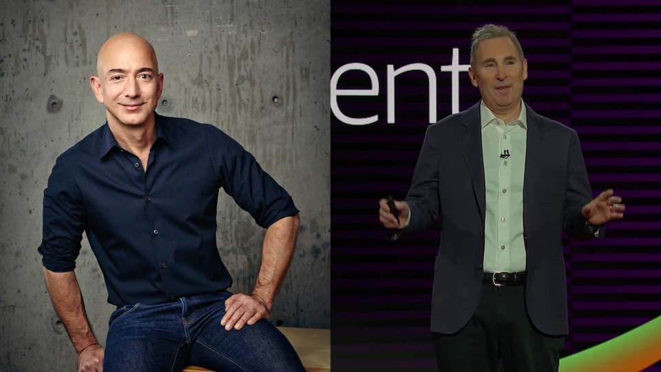 Left: Jeff Bezos, Right: Andy Jassy.