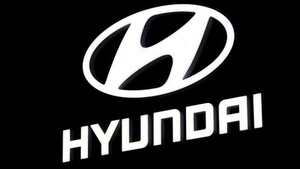 The Hyundai booth displays the company logo at the North American International Auto Show in Detroit, Michigan.