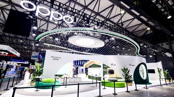 The Oppo stall at Mobile World Congress in Shanghai. 