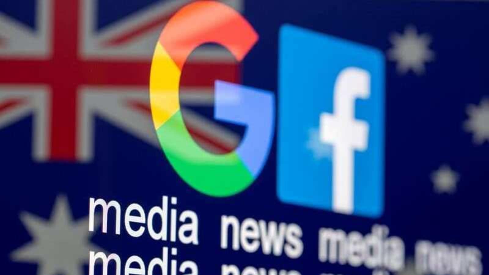 FILE PHOTO: The Google and Facebook logos, the words 