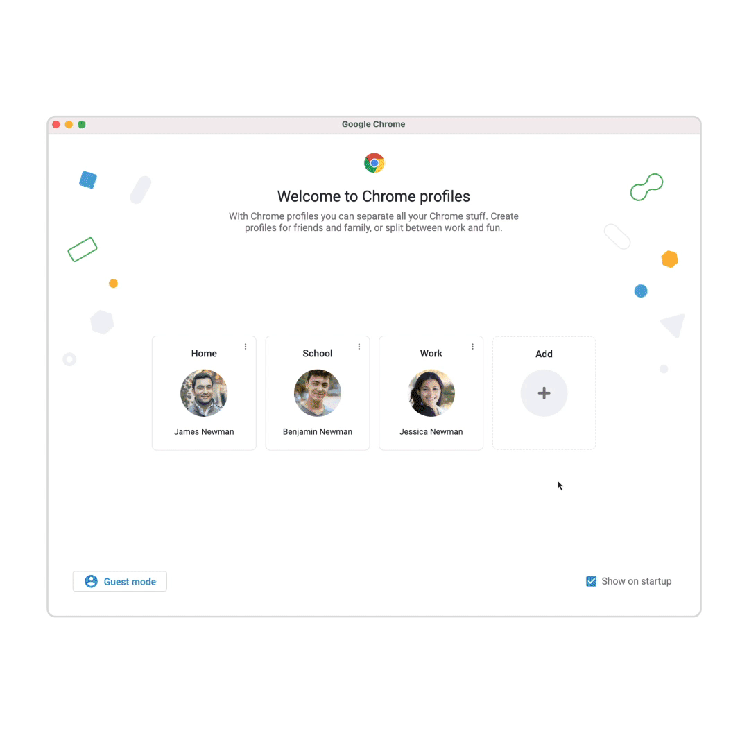 Scegli e personalizza i tuoi profili. 