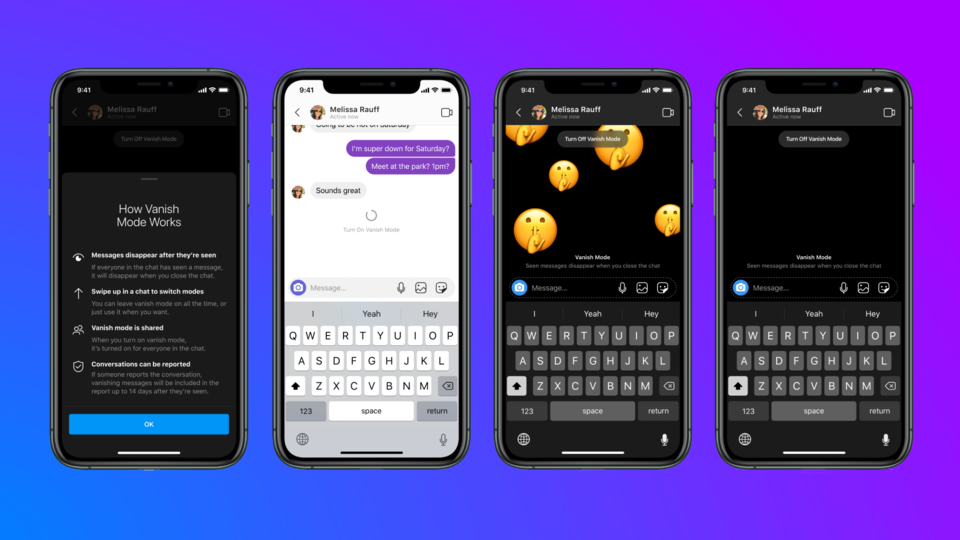 Here's how the vanish mode works on Instagram chats. 