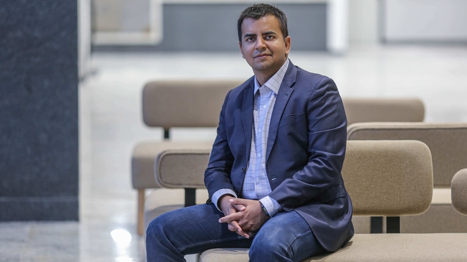 Bhavish Aggarwal, chief executive officer and co-founder of ANI Technologies Pvt., in Bengaluru, India, on Friday, March 5, 2021. The high-profile Ola founder hopes to make 10 million vehicles annually or 15% of the world's e-scooters by the summer of 2022 before selling abroad as well. Photographer: Dhiraj Singh/Bloomberg