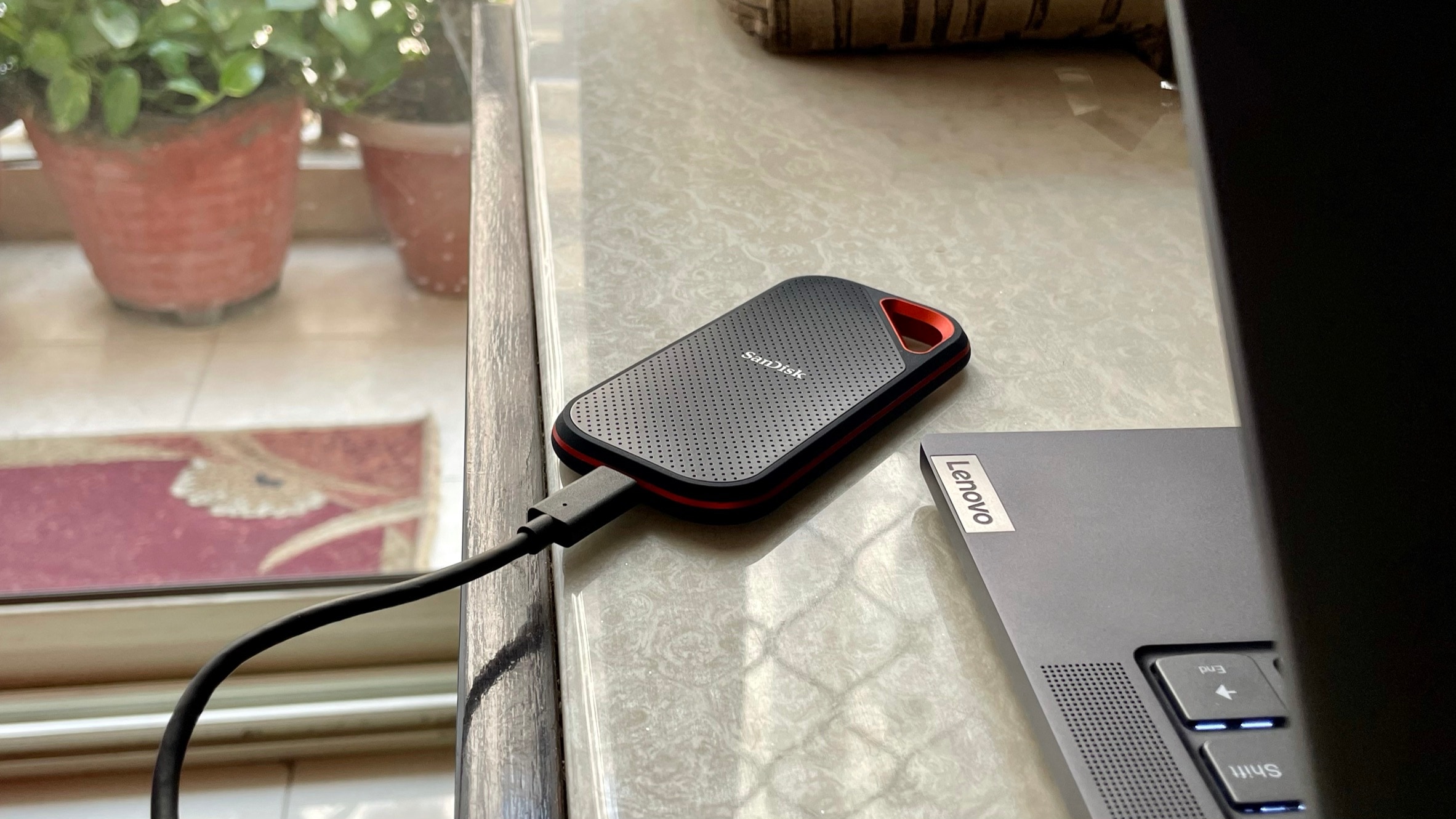 The drive helps keep content safe with password protection and an upgrade to 256-bit AES hardware encryption. The drive helps keep content safe with password protection and an upgrade to 256-bit AES hardware encryption.