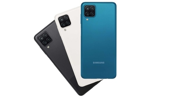 Samsung Galaxy M12 starts at  <span class='webrupee'>₹</span>10,999, and it comes in three colour options of black, white and blue.