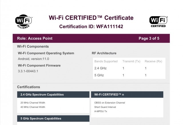 Wi-Fi Alliance listing for the Samsung Galaxy M42 Wi-Fi Alliance listing for the Samsung Galaxy M42