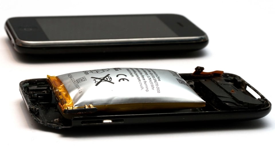 A swollen iPhone 3GS battery. 
