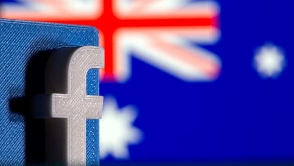 FILE PHOTO: A 3D printed Facebook logo is seen in front of displayed Australia's flag in this illustration photo taken February 18, 2021. REUTERS/Dado Ruvic/Illustration