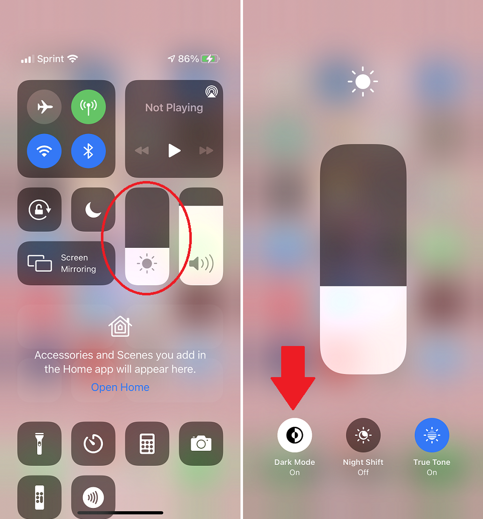 How to turn on Dark Mode from the Control Center. How to turn on Dark Mode from the Control Center.