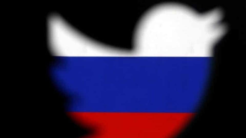 FILE PHOTO: A 3D-printed Twitter logo displayed in front of Russian flag is seen in this illustration picture,  October 27, 2017. REUTERS/Dado Ruvic/Illustration/File Photo