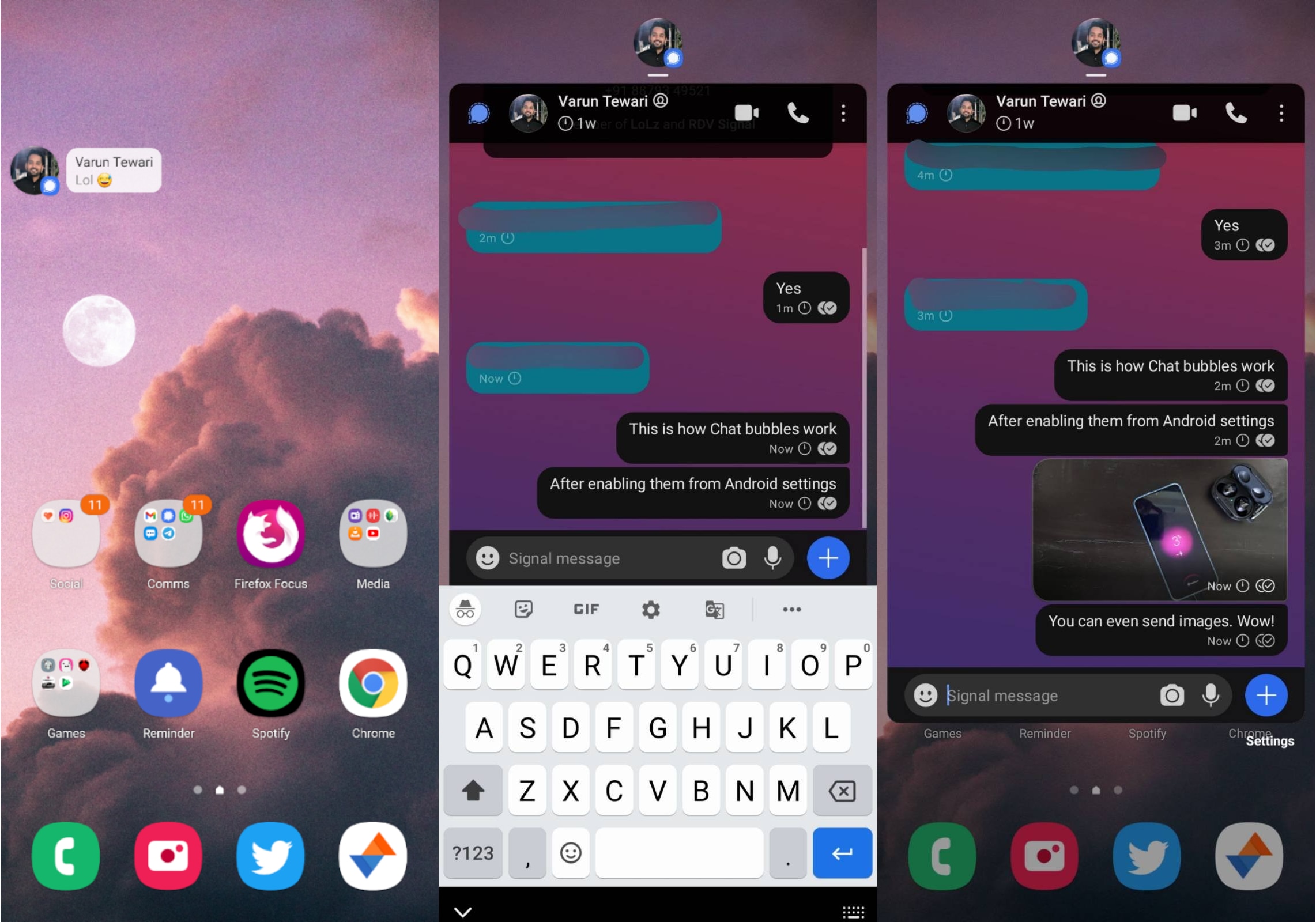 Bubble chat para interface de aplicativo de jogos