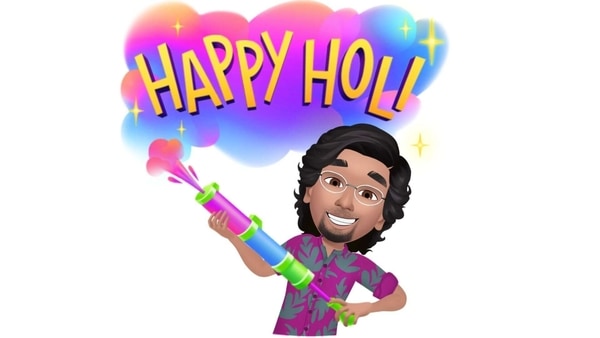 Holi-themed avatars on Facebook