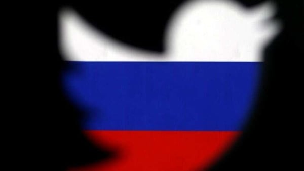 FILE PHOTO: A 3D-printed Twitter logo displayed in front of Russian flag is seen in this illustration picture,  October 27, 2017. REUTERS/Dado Ruvic/Illustration/File Photo
