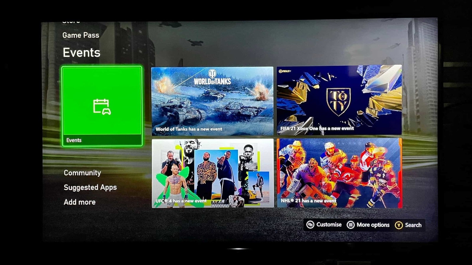 Xbox Series X UI. Xbox Series X UI.
