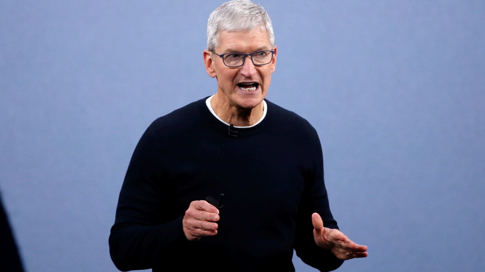 FILE PHOTO: CEO Tim Cook speaks at an Apple event at the company's headquarters in Cupertino, California, U.S. September 10, 2019. REUTERS/Stephen Lam/File Photo