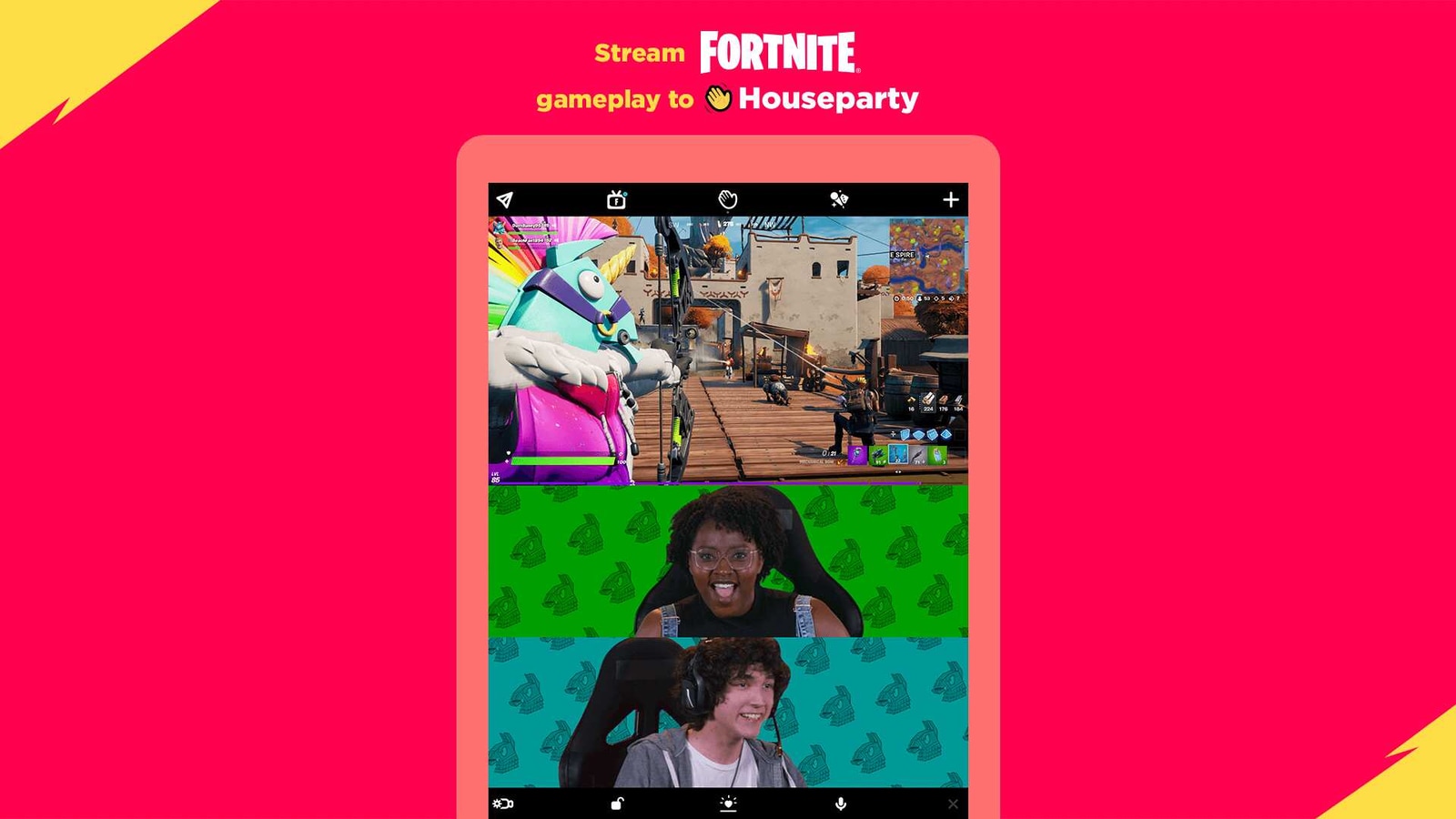 Fortnite livestream on Houseparty