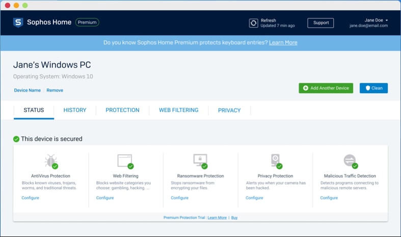 sophos antivirus windows 10