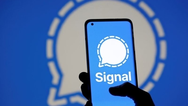 FILE PHOTO: The Signal messaging app logo is seen on a smartphone, in front of the same displayed same logo, in this illustration taken, January 13, 2021.