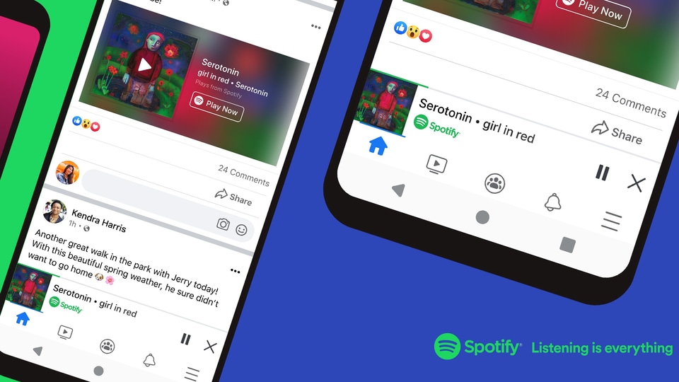 Users will now be able to listen to Spotify without leaving the Facebook app. 