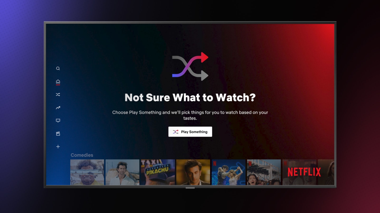 Netflix Play Something feature. Netflix Play Something feature.