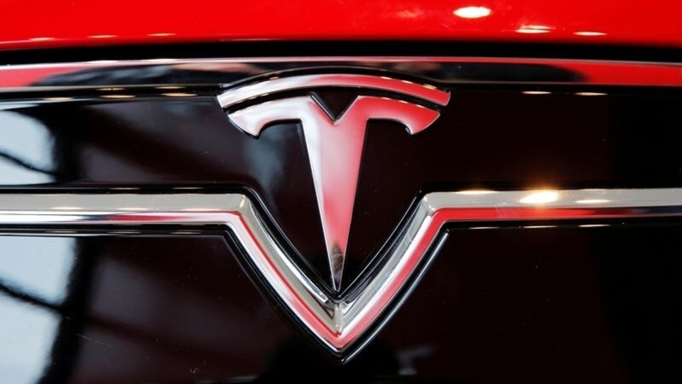 Tesla logo.