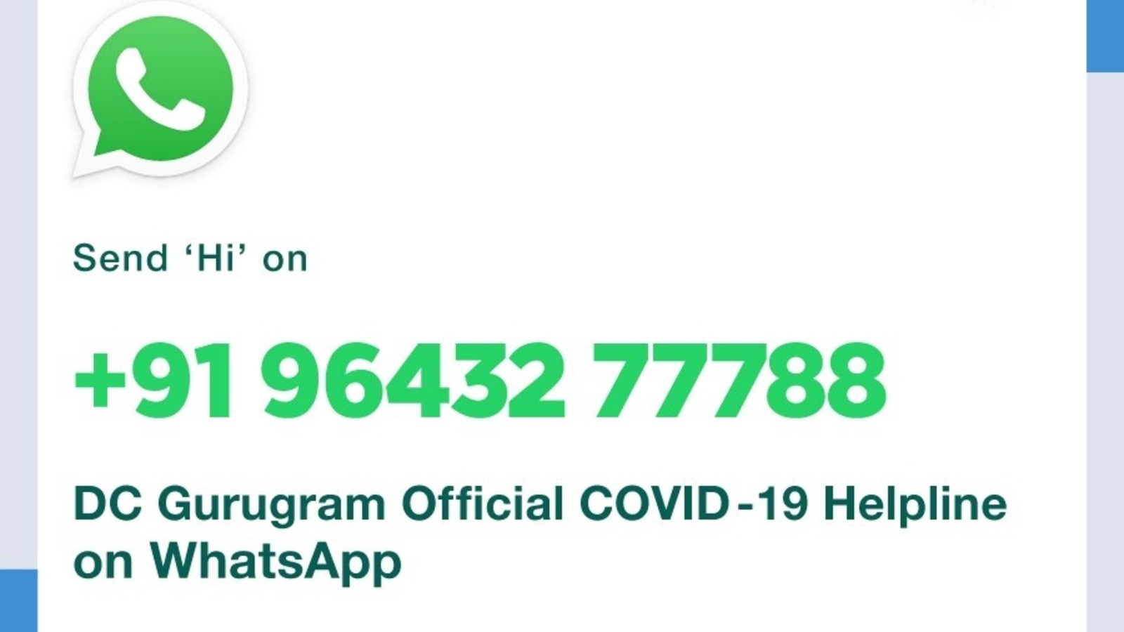 WhatsApp Covid-19 helpline. WhatsApp Covid-19 helpline.