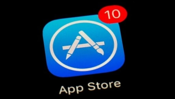 FILE - This March 19, 2018, file photo shows Apple's App Store app in Baltimore. 
