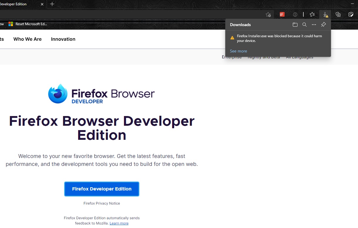 Se dice que Microsoft Edge identificó a Firefox como un ‘malware’