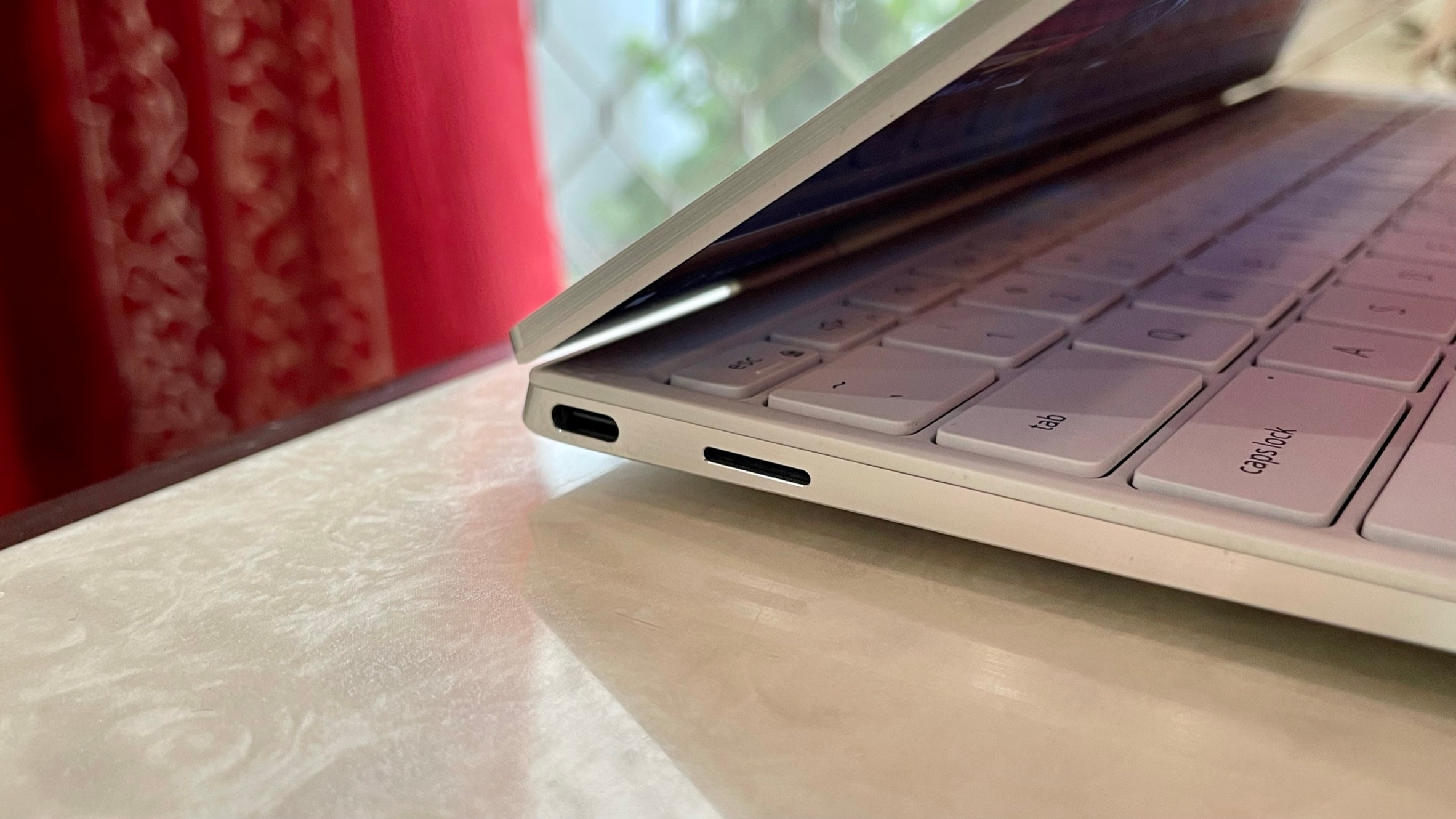 There are two USB-C ports with Thunderbolt 4 support, along with a 3.5mm headphone jack and a microSD card slot. There are two USB-C ports with Thunderbolt 4 support, along with a 3.5mm headphone jack and a microSD card slot.