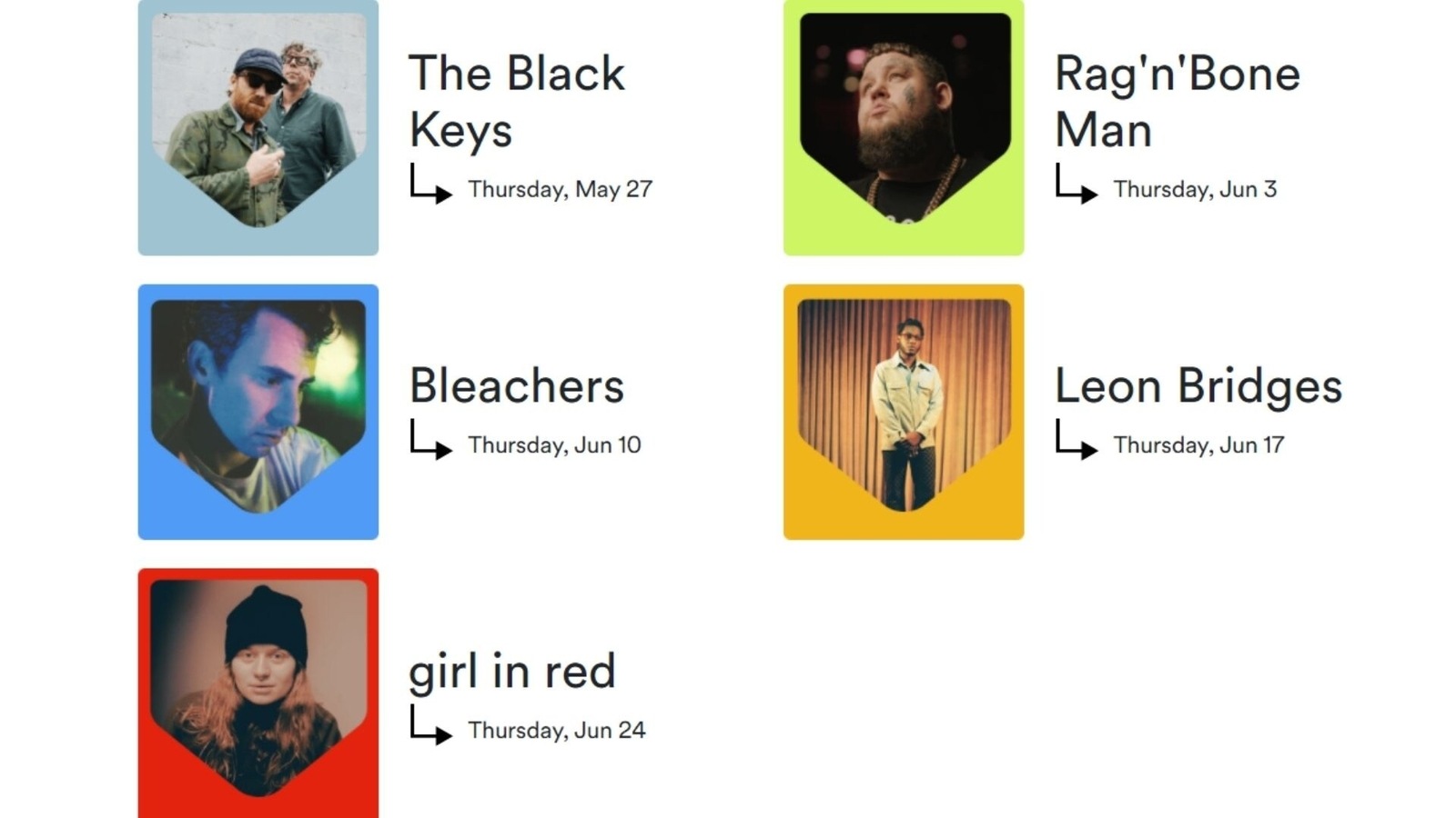 Spotify livestream concerts.