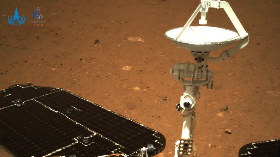 An image taken on Mars by Chinese rover Zhurong of China's Tianwen-1 mission is seen in this handout image released by the China National Space Administration (CNSA), May 19, 2021. 