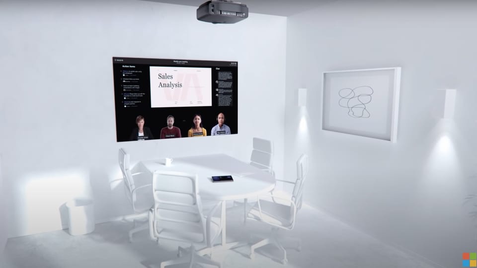 One of the things Microsoft envisions for the future is bigger screens for meetings. Add to this the power of spatial audio.