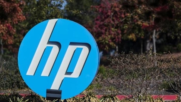 Signage is displayed outside HP Inc. headquarters in Palo Alto, California, US, on Thursday, Nov 7, 2019.