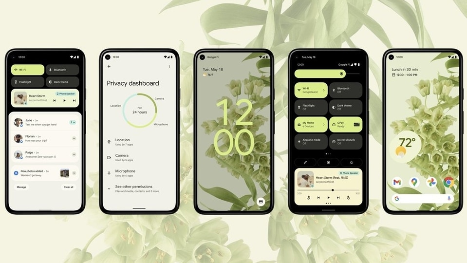 Google's new Material You design on Android 12. 