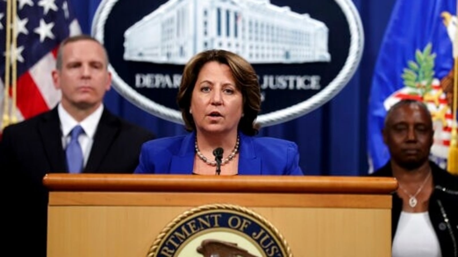 Deputy Attorney General Lisa Monaco announces the recovery of millions of dollars worth of cryptocurrency from the Colonial Pipeline Co. ransomware attacks as she speaks during a news conference with FBI Deputy Director Paul Abbate and acting U.S. Attorney for the Northern District of California Stephanie Hinds at the Justice Department in Washington, Monday, June 7, 2021. Deputy Attorney General Lisa Monaco announces the recovery of millions of dollars worth of cryptocurrency from the Colonial Pipeline Co. ransomware attacks as she speaks during a news conference with FBI Deputy Director Paul Abbate and acting U.S. Attorney for the Northern District of California Stephanie Hinds at the Justice Department in Washington, Monday, June 7, 2021.