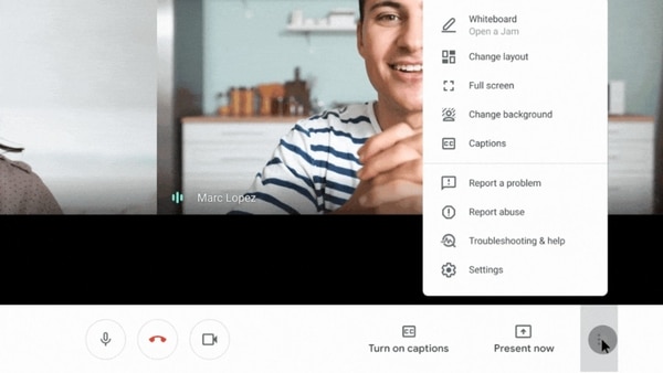 Google Meet effects availability: The Verge notes that these effects are available via the sparkle icon that appears at the bottom right corner of a user’s video feed when they are on a call. The sparkle icon will bring a carousel of different effects, which includes colour filter and animated AR face effects. Google Meet effects availability: The Verge notes that these effects are available via the sparkle icon that appears at the bottom right corner of a user’s video feed when they are on a call. The sparkle icon will bring a carousel of different effects, which includes colour filter and animated AR face effects.