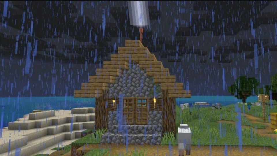 Lightning rod in Minecraft.