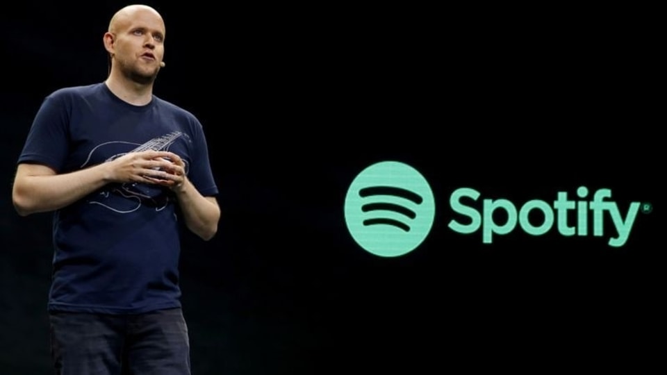 FILE PHOTO: Spotify CEO Daniel Ek speaks during a media event in New York, U.S., May 20, 2015.