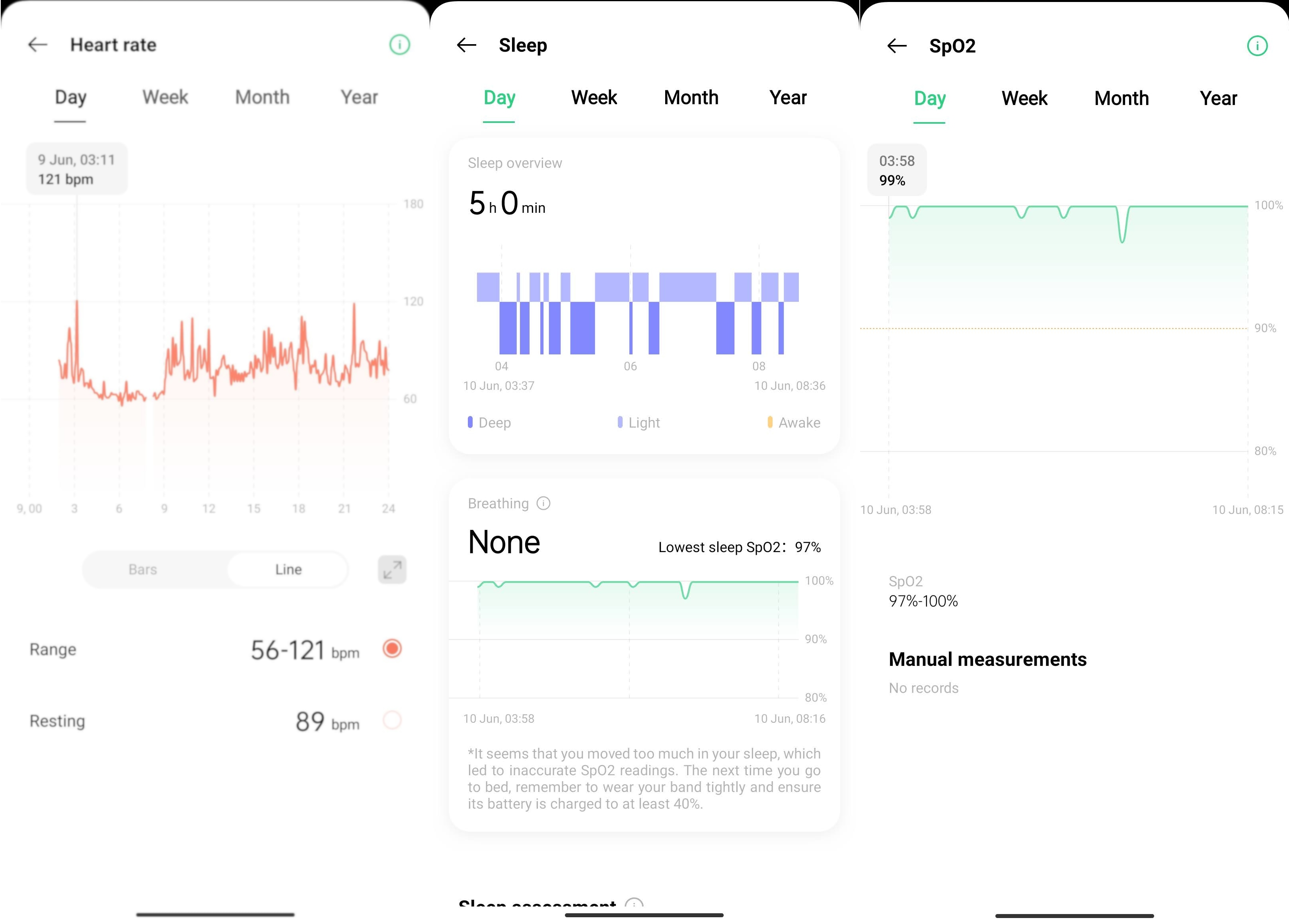 oppo band sleep tracking